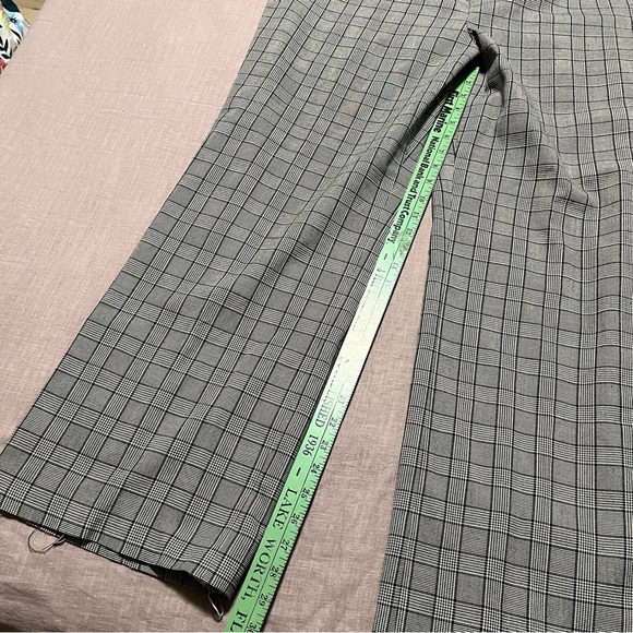 Nine West Neo Classic Gray Plaid Wide Leg Pants Plus Size 16 Business Casual - Picture 4 of 8